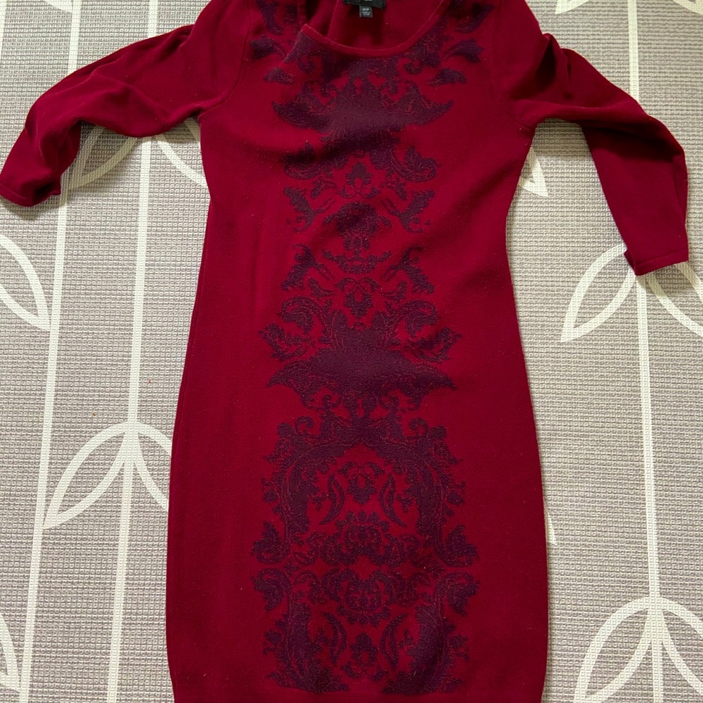 Maroon sweater dress